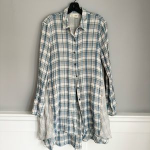 Anthropologie Saturday Sunday Plaid Muslin Shirt Dress Medium